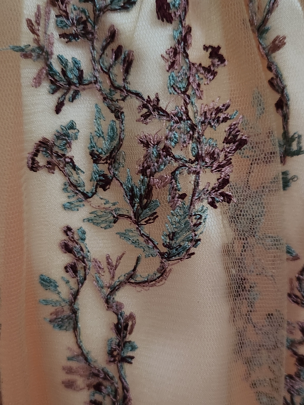 Bonnie Jean Ivory Dress with Purple Floral Embroidery, S-4T, NWT - Picture 5 of 10